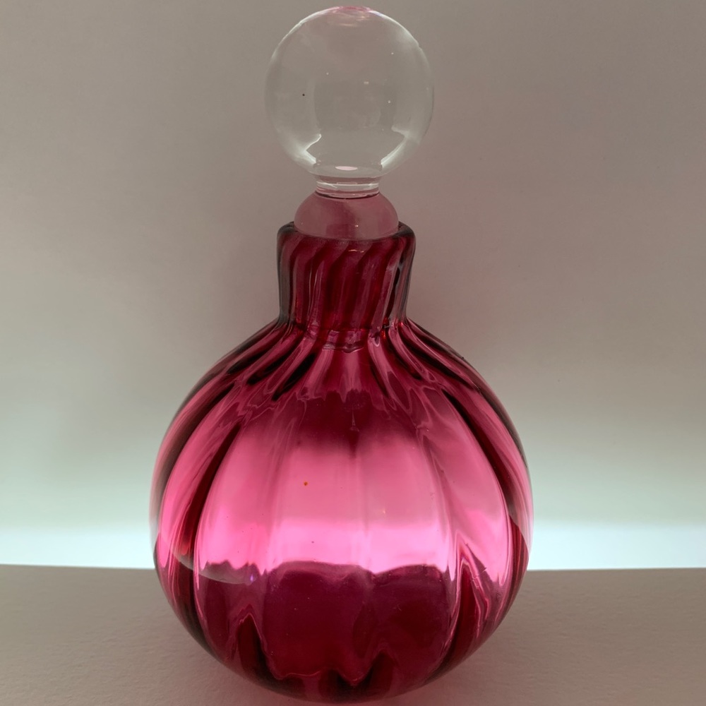 Vintage Pilgrim Glass Cranberry Perfume Bottle